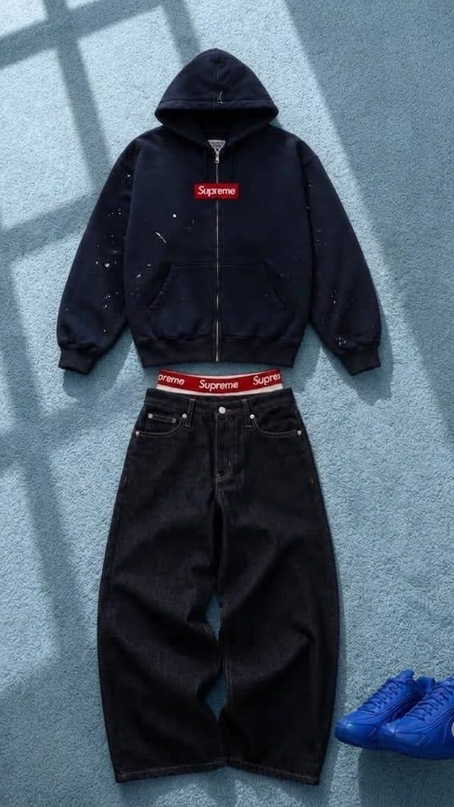 Zip navy baggy